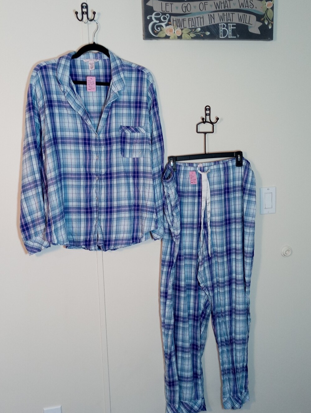 Victoria's Secret XXL Gorgeous purple plaid Long Sleeve pajama set.